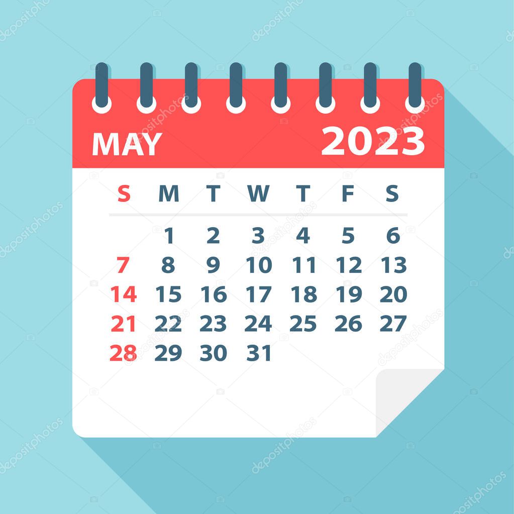 May 2023 Calendar Leaf - Vector Illustration
