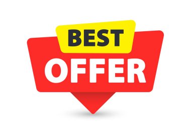 Best Offer - Banner, Speech Bubble, Label, Sticker, Ribbon Template Vector Illustration