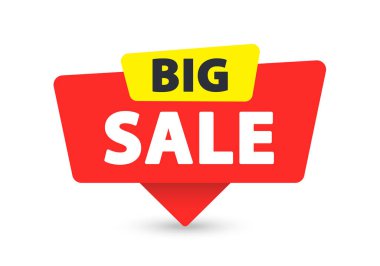 Big Sale - Banner, Speech Bubble, Label, Sticker, Ribbon Template Vector Illustration