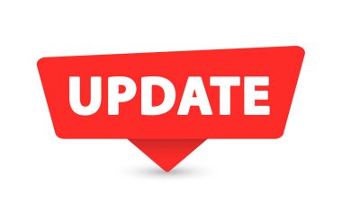 Update - Banner, Speech Bubble, Label, Sticker Ribbon Template Vector Illustration