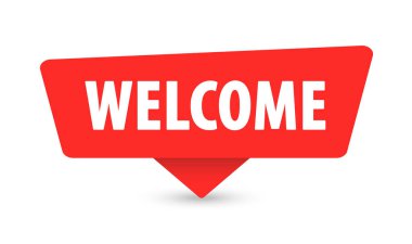 Welcome - Banner, Speech Bubble, Label, Sticker Ribbon Template Vector Illustration