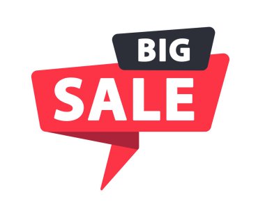 Big Sale - Banner, Speech Bubble, Label, Sticker, Ribbon Template Vector Illustration