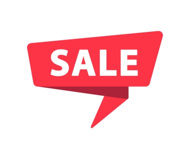 Sale - Banner, Speech Bubble, Label, Sticker Ribbon Template Vector Illustration