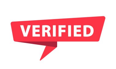 Verified - Banner, Speech Bubble, Label, Sticker Ribbon Template Vector Illustration