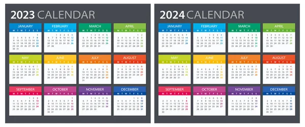2022 2023 Calendar Illustration Template Mock — Stockvector