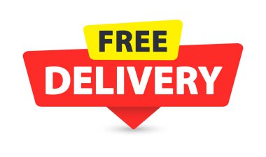 Free Delivery - Banner, Speech Bubble, Label, Sticker, Ribbon Template Vector Illustration
