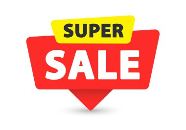 Super Sale - Banner, Speech Bubble, Label, Sticker, Ribbon Template Vector Illustration