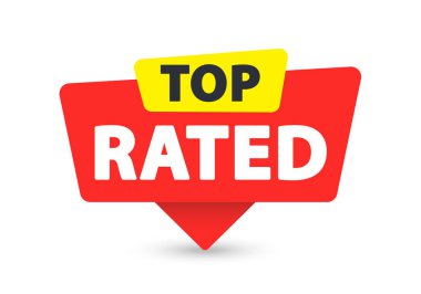 Top Rated - Banner, Speech Bubble, Label, Sticker, Ribbon Template Vector Illustration