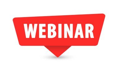 Webinar - Banner, Speech Bubble, Label, Sticker Ribbon Template Vector Illustration