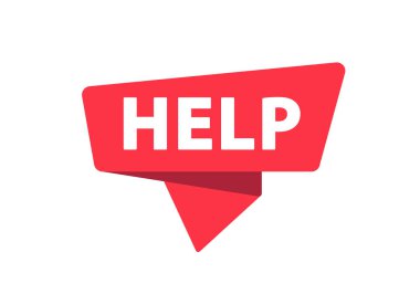 Help - Banner, Speech Bubble, Label, Sticker Ribbon Template Vector Illustration