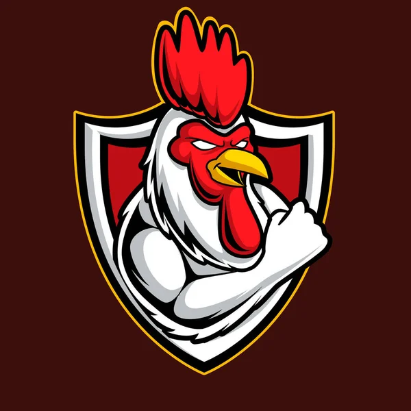 Rooster Mascot Sport Logo Illustration — Stockvektor