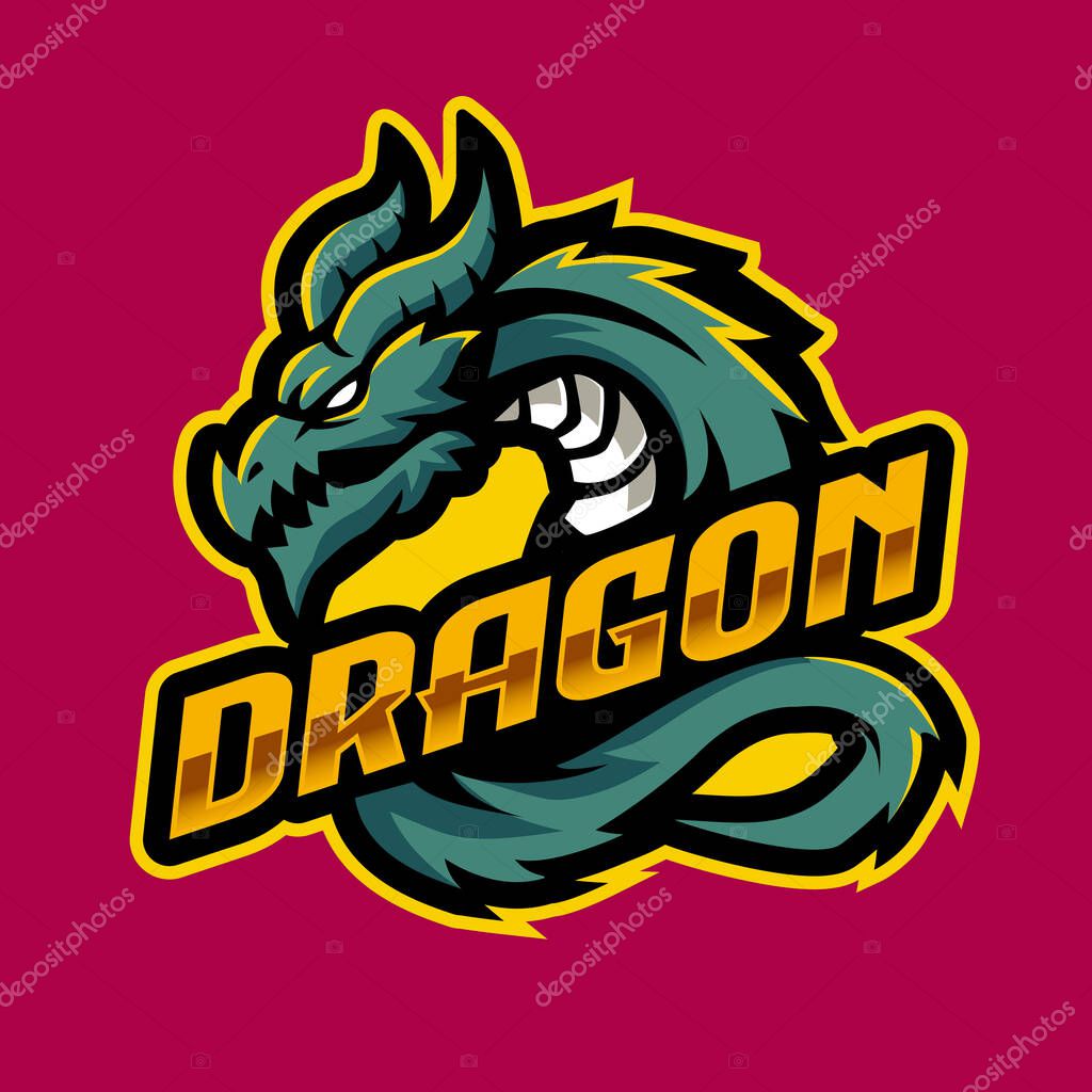 Dragon mascot gaming logo illustration