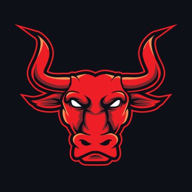 Red Bull esport Spor ve Esports logosu için kırmızı maskot