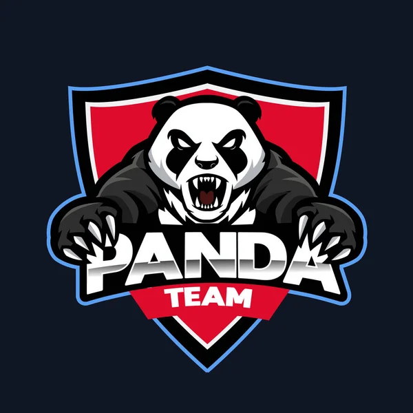 Panda Maskottchen Logo Gaming Für Team Illustration — Stockvektor