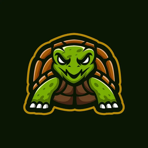 Želva Maskot Logo Herní Ilustrační Vektor — Stockový vektor