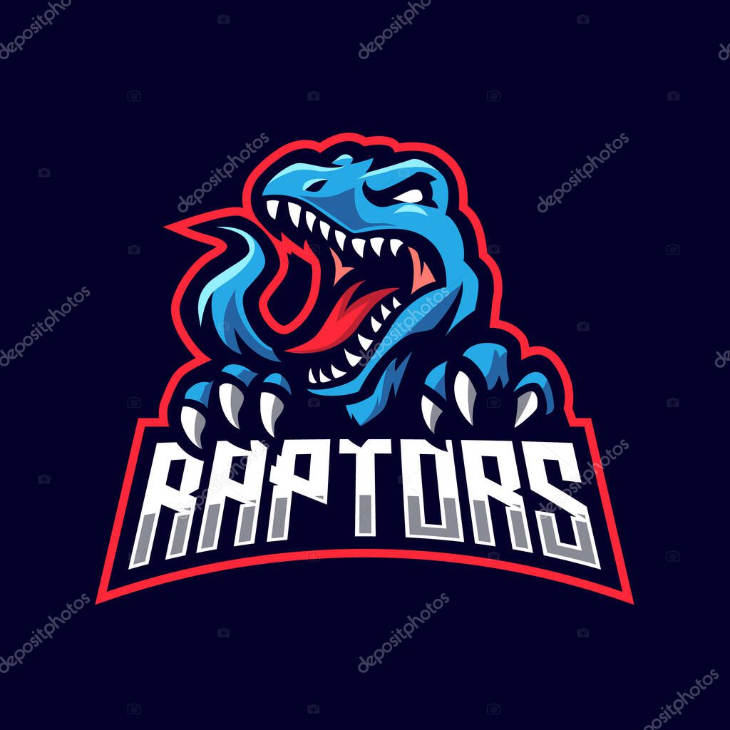 Raptor mascot logo gaming illustration vector