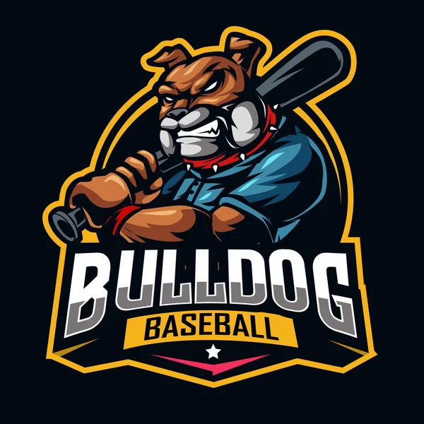 Bulldog beyzbol maskotu logosu çizimi
