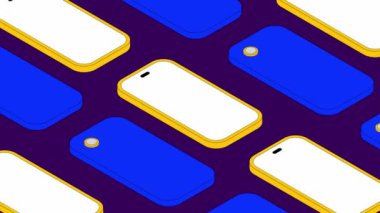 Akıllı telefonlar sırayla yatar, ekran açılır ve ekran açılır. Gösteri için canlandırılmış grafik