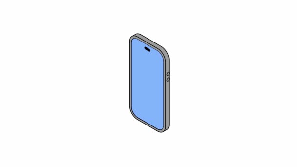 Smartphone Med Monokromatisk Skärm Som Ändrar Färg Animerad Grafik För — Stockvideo