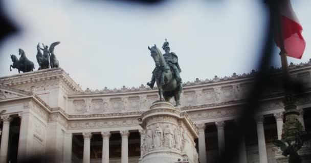 Synpunkter och sevärdheter i Rom: Vittoriano. — Stockvideo