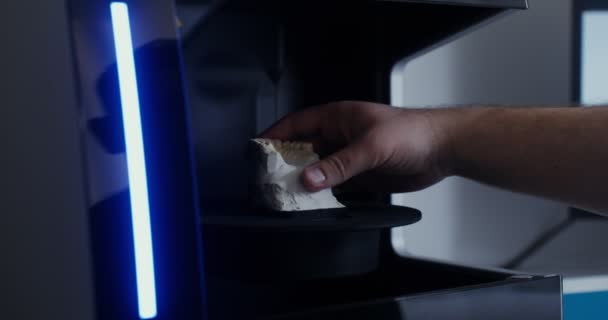 3D szkennelés a leadott állkapocs, hogy hozzon létre fogsor — Stock videók