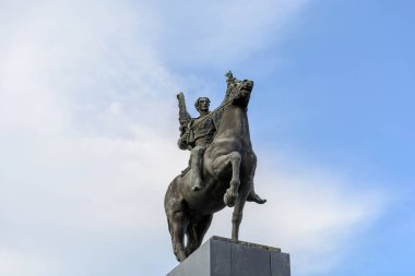 NIS, SERBIA - JUNE 16, 2019 Monument to the liberators of town Nis in Serbia with blue sky, Nis, Serbia clipart