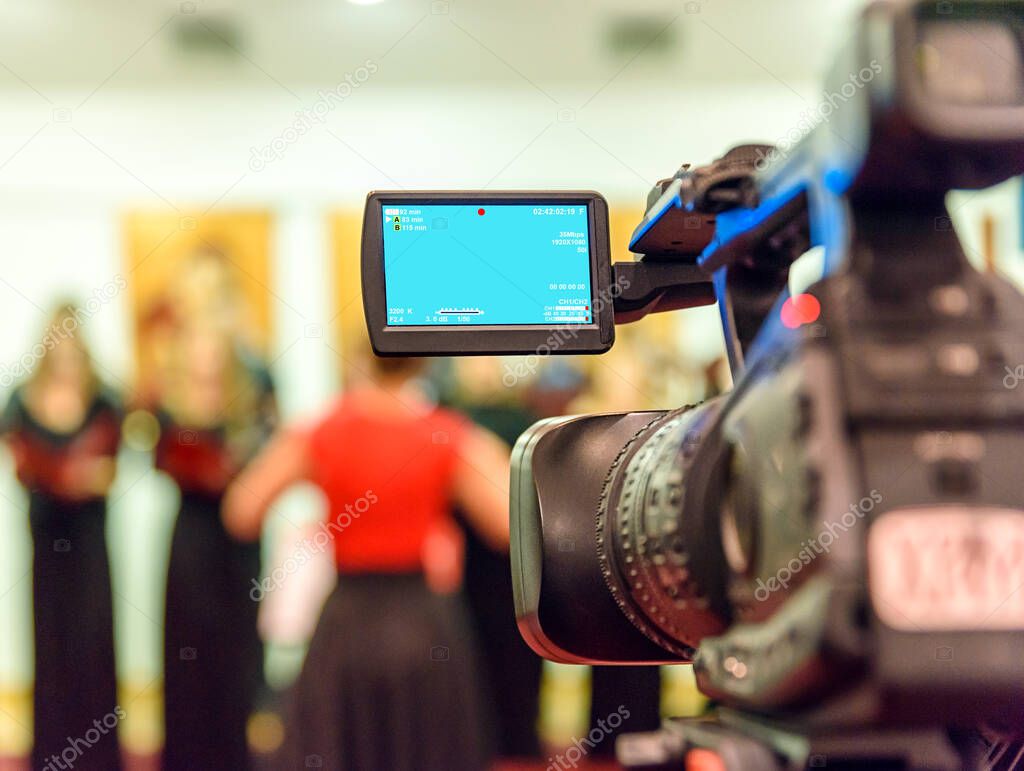 Video camera equipment on a event broadcasting