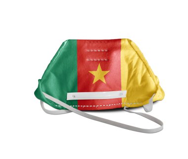 Kirlilik önleme maskesine bağlı kamerun bayrağı