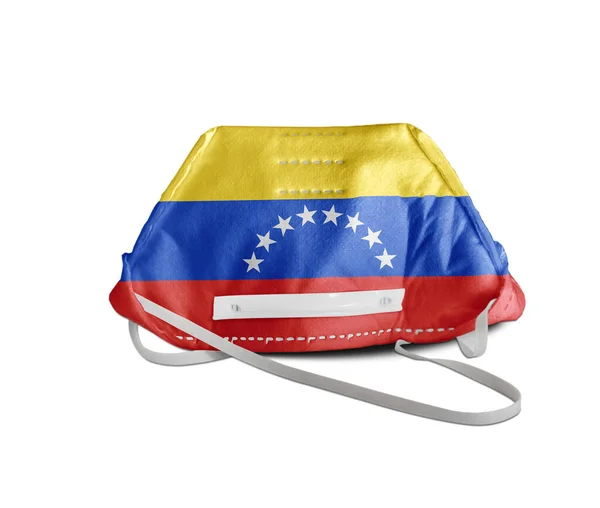 Bandera Venezuela Contra Contaminación Máscara Protección Médica — Foto de Stock