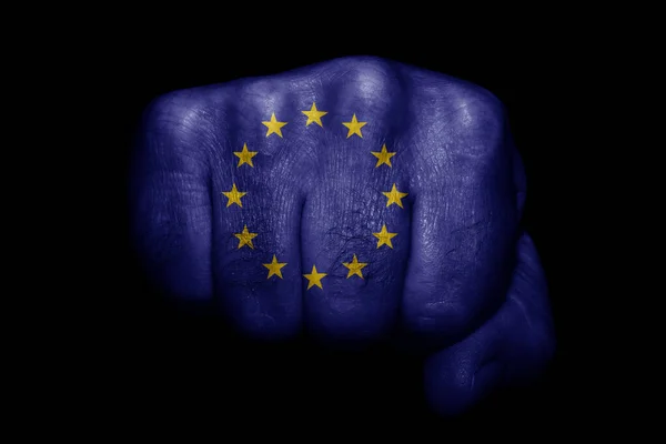 Прапор Європейського Союзу Зображений Чорному Тлі — стокове фото