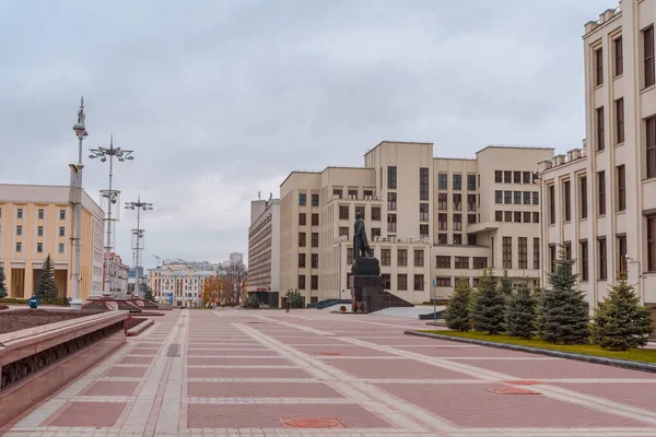 Minsk Belarus November Статуя Леніна Місті Мінськ Білорусь — стокове фото