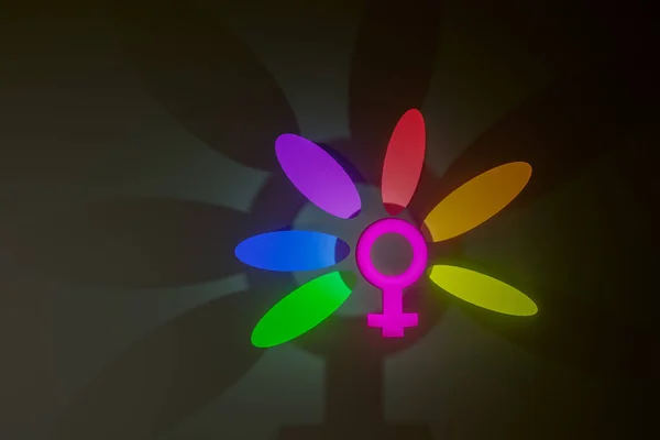 Flor Que Representa Los Colores Comunidad Lgbt Feminismo — Foto de Stock