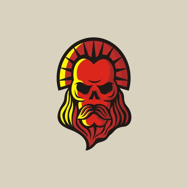 Skull Logo Iron Crown — 스톡 벡터