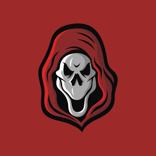 Hooded Skull Head Mascot Suitable Team Logos Communities Other Graphic — стоковый вектор