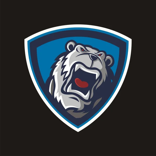 Bear Head Mascot Shield Suitable Team Logos Communities Other Graphic — Archivo Imágenes Vectoriales