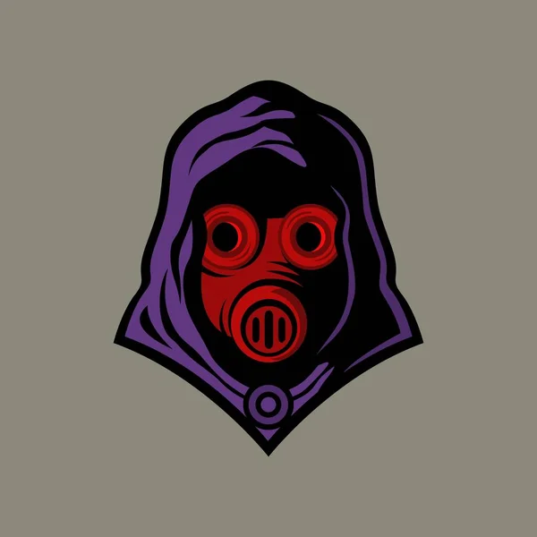 Κουκουλοφόρος Κόκκινη Μάσκα Κατάλληλος Για Ομαδικό Λογότυπο Ταυτότητα Κοινοτικές Γραφικές — Διανυσματικό Αρχείο