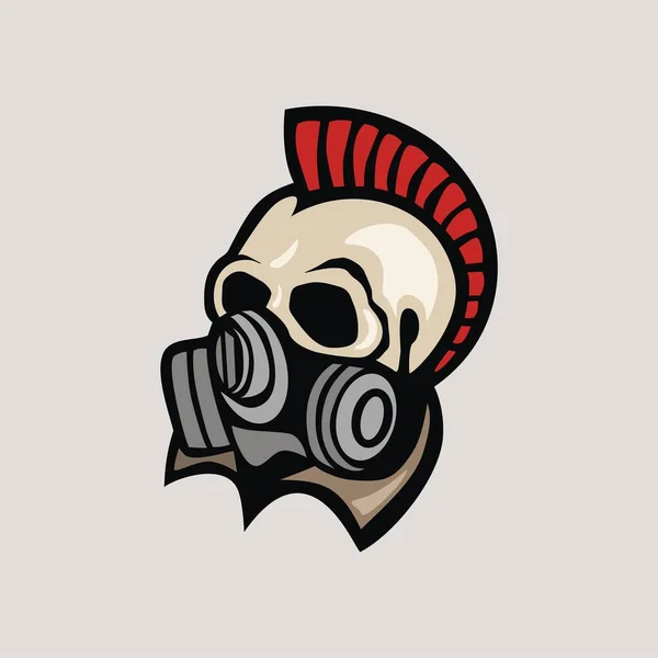 Punk Rock Skull Подходит Логотипа Команды Идентичности Сообщества Графических Потребностей — стоковый вектор
