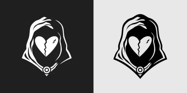 Love Face Silhouette Cavaliere Adatto Logo Del Team Identità Comunità — Vettoriale Stock