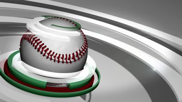 Spinning Baseball Pozadí Stylu News — Stock video