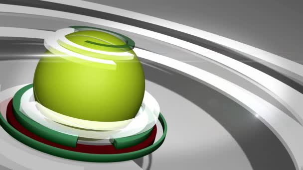 Spinning Tennis Ball News Style Background — Stock Video