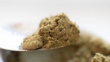 Kullanışlı toz besin takviyeleri. Organik gıda takviyeleri makro fotoğraf