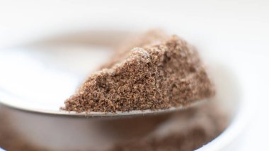 Kullanışlı toz besin takviyeleri. Organik gıda takviyeleri makro fotoğraf