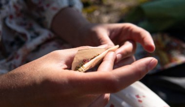 Kullanışlı bitki ve çiçek karışımları. Tütüne alternatif olarak bitkisel karışımlar tüttürüyor.