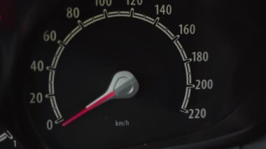 Many car dashboard lights with warning lamps, failure and error indicators light up on car ignition and start illuminated. Engine failure warning in vehicle.