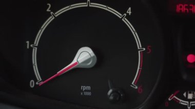 Many car dashboard lights with warning lamps, failure and error indicators light up on car ignition and start illuminated. Engine failure warning in vehicle.
