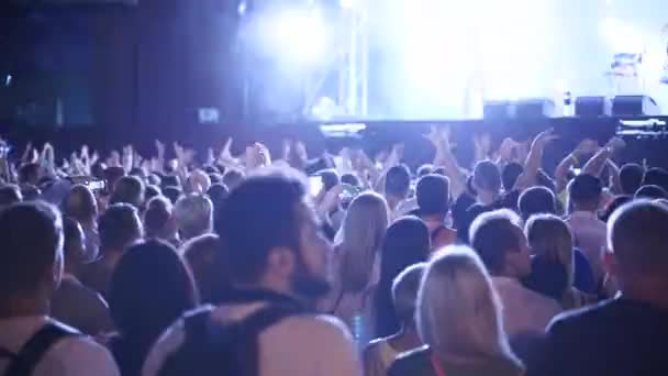 2019 Mariupol Ukraine Mfest Festival People Silhouettes Dance Jump Waving — Stockvideo