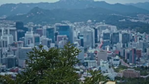 Beautiful Cityscape View Namsan Peak Seoul — Stockvideo