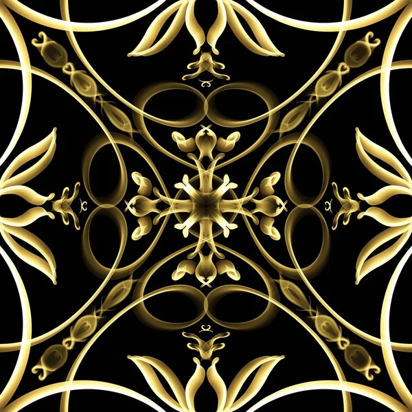 Płynny Ozdobny Wzór Powierzchni Królewskiej Kolorze Złotym Dekoracji Wnętrz Projektowania — Zdjęcie stockowe