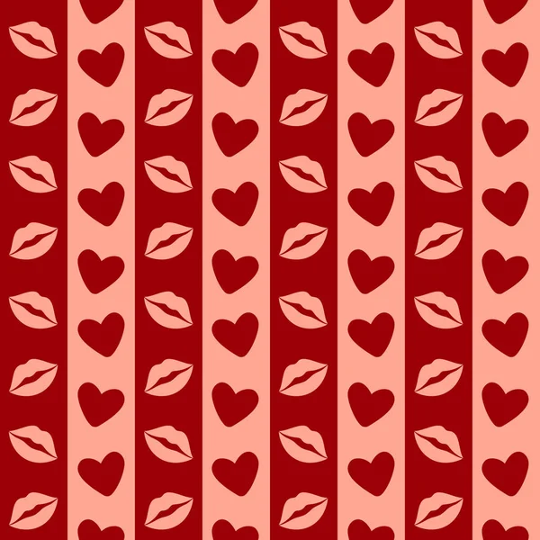 День Святого Валентина Безшовний Візерунок Серця Смужками — стоковий вектор