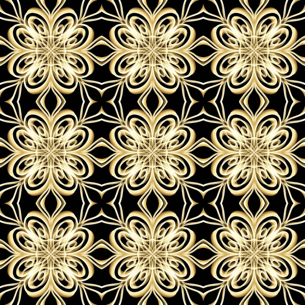Seamless Luxurious Surface Pattern Golden Color Use Fashion Design Clothing — Stock Fotó